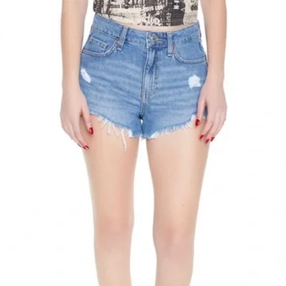 NWT Forever 21 Retro High Rise Denim Shorts | Size 34 Waist - Picture 1 of 4